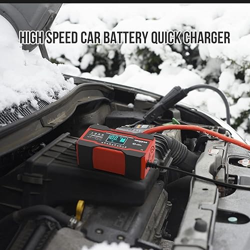 NEXPEAK NC201 Smart 10-Amp Battery Charger for Car Truck Boat, 12V 24V Automatic Maintainer w/ Desulfator & Temp Compensation