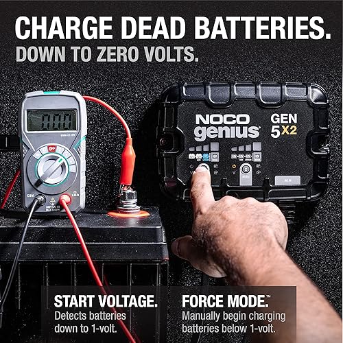 NOCO Genius GEN5X2 Smart Marine Battery Charger - 12V Waterproof Charger for AGM, Lithium, and Deep-Cycle Batteries