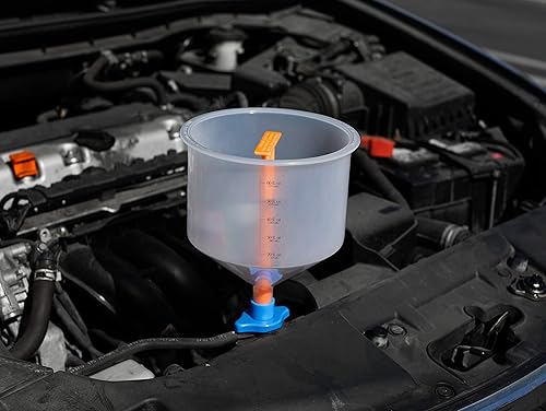 EPAuto Radiator Coolant Filling Funnel Kit with Spill-Proof Design
