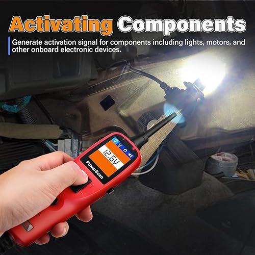 Autel PowerScan PS100 Circuit Tester 2.0, 12-24V Probe Tool w/ 20ft Cable - Automotive Electrical Finder
