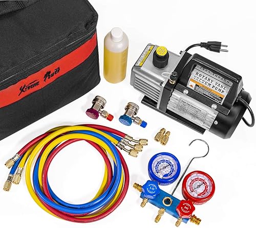 XtremepowerUS 3CFM 1/4 HP Vacuum Pump HVAC A/C Refrigeration Manifold Gauge
