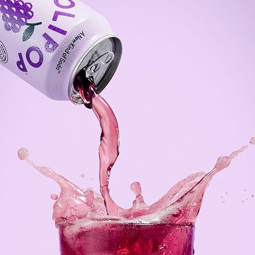 OLIPOP Classic Grape Prebiotic Soda, Pantry Pack with Fiber & Botanicals, Gluten-Free, Vegan, 12oz (12-Cans)