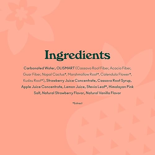 OLIPOP Prebiotic Soda, 12oz (12-Cans), Gluten-Free, Vegan, GMO-Free Strawberry Vanilla
