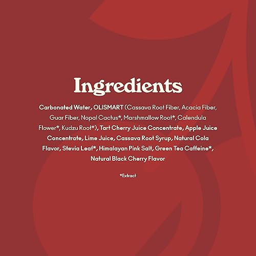 OLIPOP Cherry Cola Prebiotic Soda Pantry Pack - Gluten-Free, Vegan, 12oz (12-Cans)