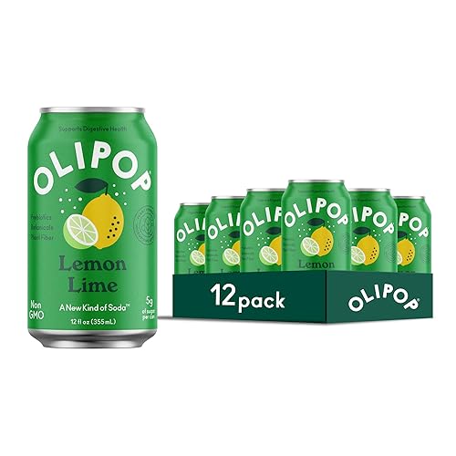 OLIPOP Lemon Lime Prebiotic Soda Pantry Pack - 12oz (12-Cans)