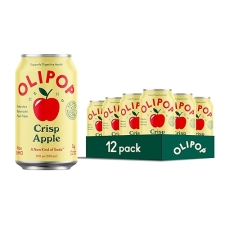OLIPOP Crisp Apple Prebiotic Soda - 12oz (12-Cans), Gluten-Free, Vegan