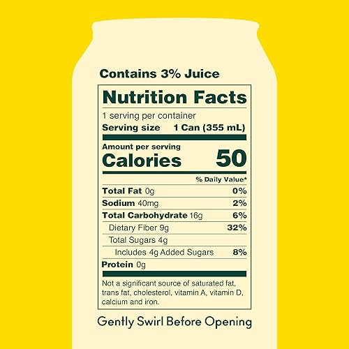 OLIPOP Banana Cream Prebiotic Soda Pop - 12oz (12-Cans), Gluten-Free, Vegan, GMO-Free