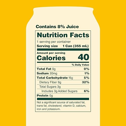 OLIPOP Ginger Lemon Prebiotic Soda - Gluten-Free, Vegan, GMO-Free - 12oz (12 Cans