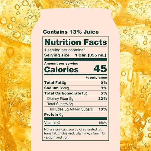 OLIPOP Orange Squeeze Prebiotic Soda - Gluten-Free, Vegan, 12oz (12-Cans)