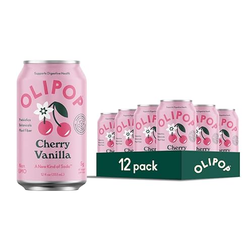 OLIPOP Cream Soda Prebiotic Soda, 12oz (12-Cans), Gluten-Free, Vegan, GMO-Free