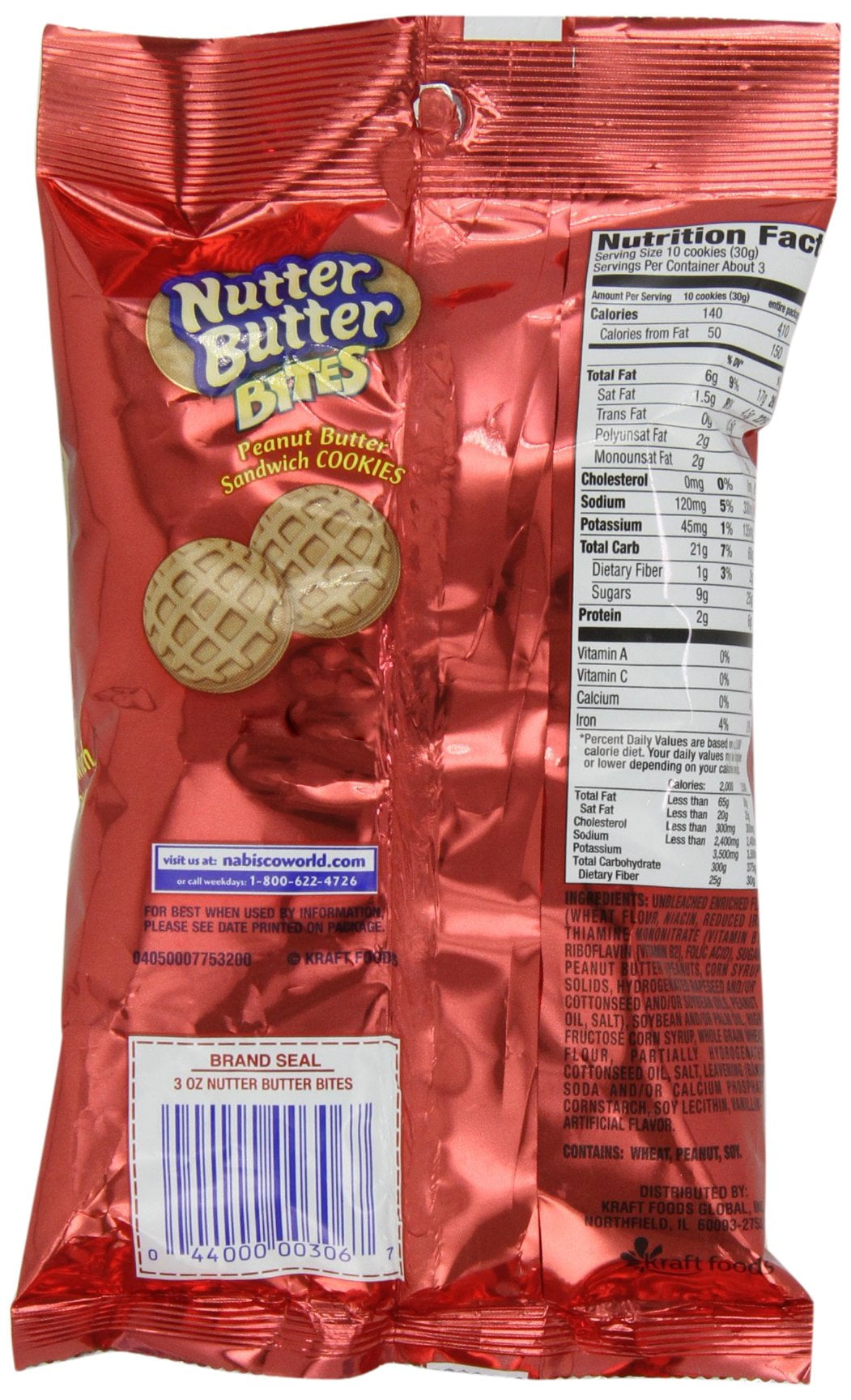 Nabisco Family Size Nutter Butter Double Nutty Peanut Butter Sandwich Cookies, 12 Packs