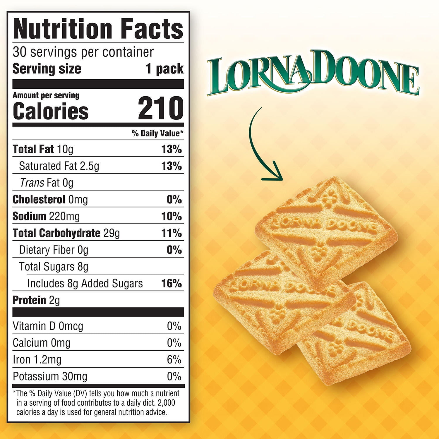 Lorna Doone Shortbread Cookies - 6 Cookies per Pack, 30 Packs - Set of 2