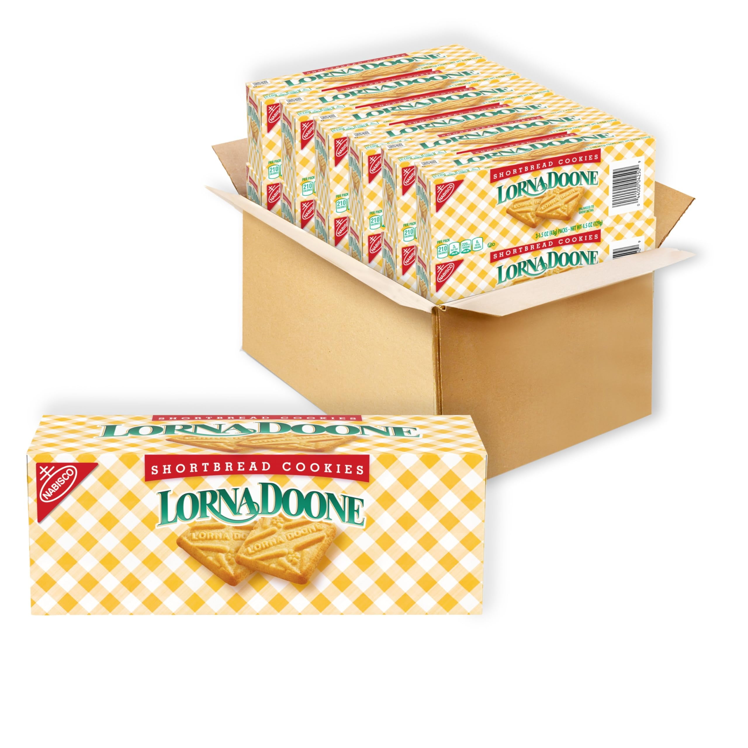 Lorna Doone Shortbread Cookies, 36 Snack Packs, 6 Cookies Per Pack, 12 Boxes