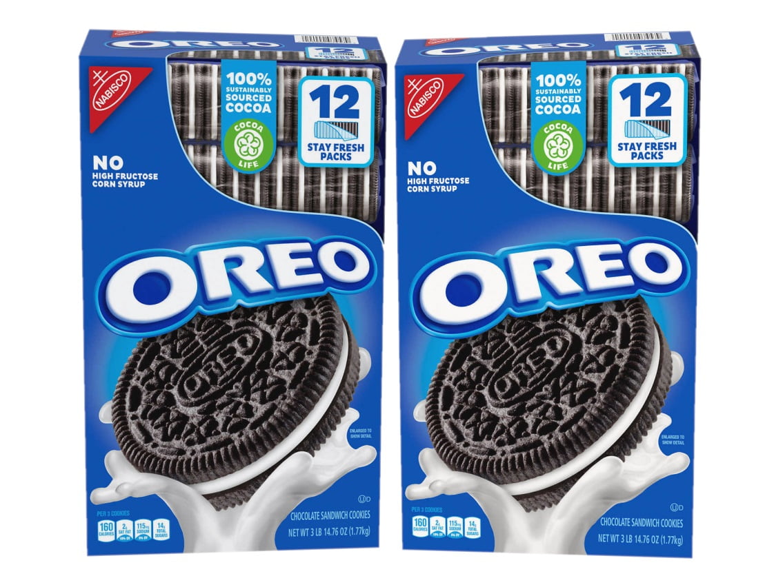 Oreo Chocolate Sandwich Cookies 2-Pack Stay Fresh Packs, 12 Count