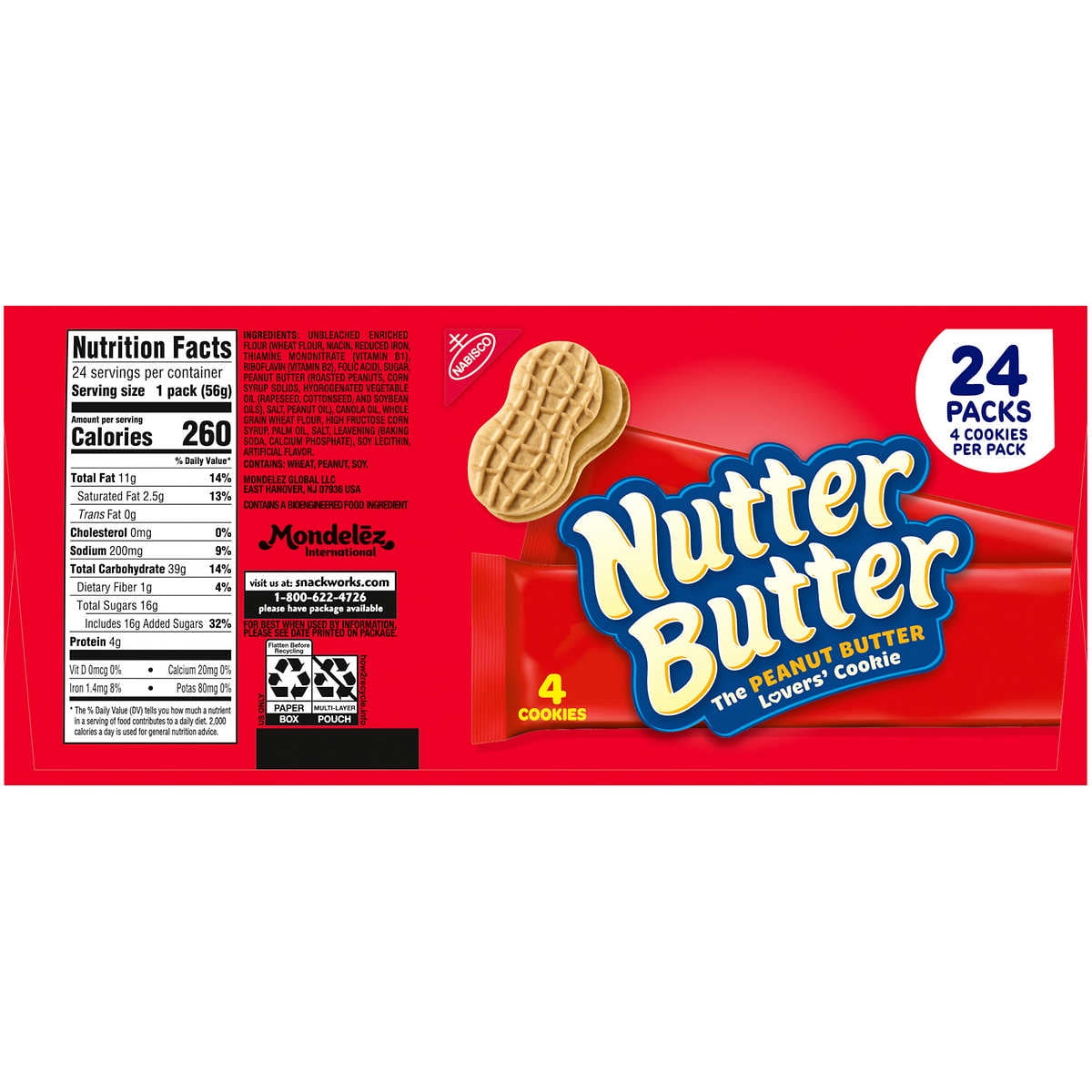 Nutter Butter Sandwich Cookies 1.9 oz 24-Pack x 2 - Delicious Treats