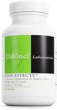 DaVinci Labs Hair Effects - Hair Growth & Skin Support Supplement - Biotin, Zinc, Copper, Saw Palmetto & Grape Seed - 90 Capsules
