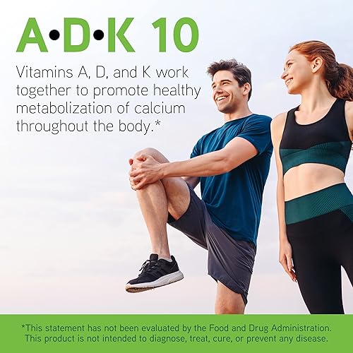 DaVinci Labs ADK 10 - Bone, Heart & Immune Health Support - Vitamin A, D3, K2 - Vegetarian - 90 Capsules
