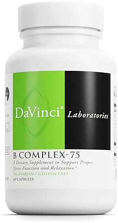 DaVinci Labs B Complex-75 Capsules - Relaxation & Nerve Support - Vegetarian & Gluten-Free