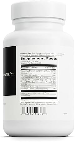 DaVinci Labs B Complex-75 Capsules - Relaxation & Nerve Support - Vegetarian & Gluten-Free