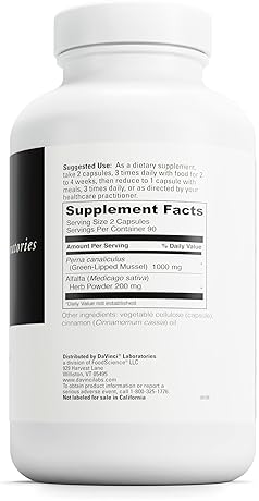 DaVinci Labs Perna Dietary Supplement for Joint Health & Collagen - 180 Capsules