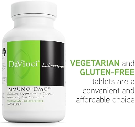 DaVinci Labs Immuno-DMG Supplement for Immune Support - DMG, Maitake, Larch, Beta Glucan - Gluten-Free - 90 Tabs