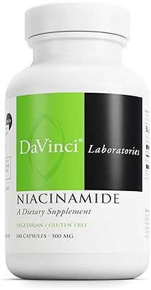 Davinci Labs Niacinamide Supplement - 500mg Vitamin B3 for Circulation & Skin - Gluten-Free - 100 Capsules