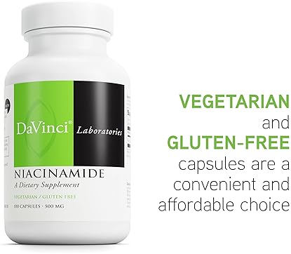 Davinci Labs Niacinamide Supplement - 500mg Vitamin B3 for Circulation & Skin - Gluten-Free - 100 Capsules