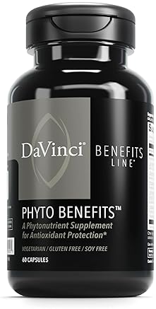 DaVinci Labs Phyto Benefits Capsules with Curcumin & Green Tea - Heart, Brain & Immune Support - 60 ct