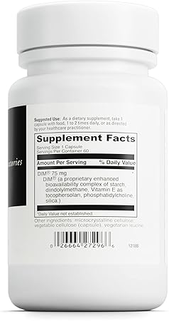 DaVinci Labs DimPro Hormonal Balance Supplement - Vitamin E - Vegetarian - Soy-Free - Gluten-Free - 60 Capsules