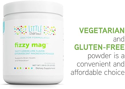 DaVinci Labs Kids' Effervescent Magnesium Supplement for Brain Health - Lemon Lime Flavor - 516g