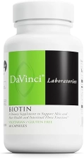 DaVinci Labs Biotin Dietary Supplement for Skin & Hair Health - Vegetarian - Gluten-Free - 60 Capsules