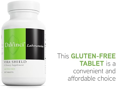 DaVinci Labs Vira-Shield Dietary Supplement for Immune Support - Detox & GI Health - 120 Gluten-Free Tablets