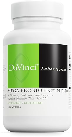 DaVinci Labs Mega Probiotic ND 50 - Non-Dairy Supplement - Digestive & Immune Health - 60 Capsules
