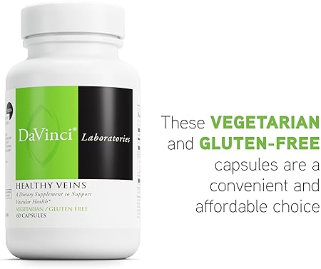 DaVinci Labs Vascular Health Support Supplement - Vitamin C, Diosmin, Gluten-Free - 60 Capsules