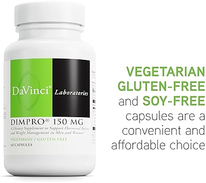 Davinci Labs DIMPro 150mg Capsules - Hormonal Balance & Estrogen Metabolism Support - Gluten-Free - 60 Servings