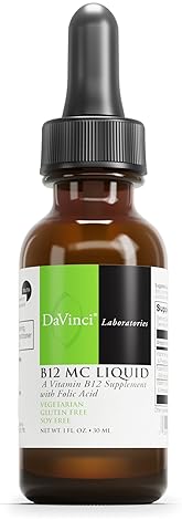 DaVinci Labs B12 MC Liquid - Cardiovascular & Energy Support - Liquid Vitamin B12, Folic Acid, Vitamin B6 - 30mL