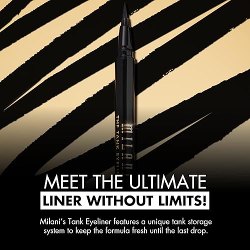 Milani Tank Liquid Eyeliner: No-Skip, Waterproof, Long Lasting, Smudgeproof, Black - Cruelty-Free, 12 Hr Wear