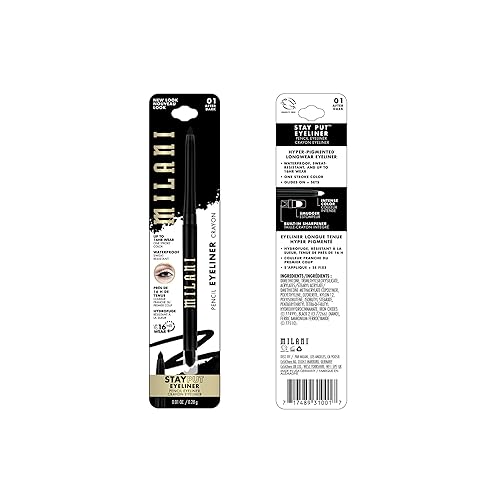 Milani Stay Put Eyeliner - After Dark, Cruelty-Free Self-Sharpening Eye Pencil - High Pigment Shades for Long Wear