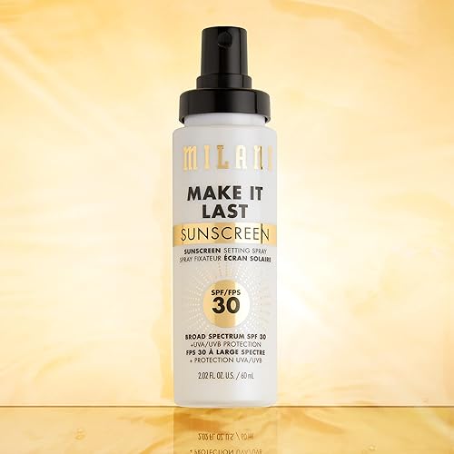 Milani Sunscreen Setting Spray + Primer, SPF 30 UVA & UVB Protection, 2.02 Fl. Oz