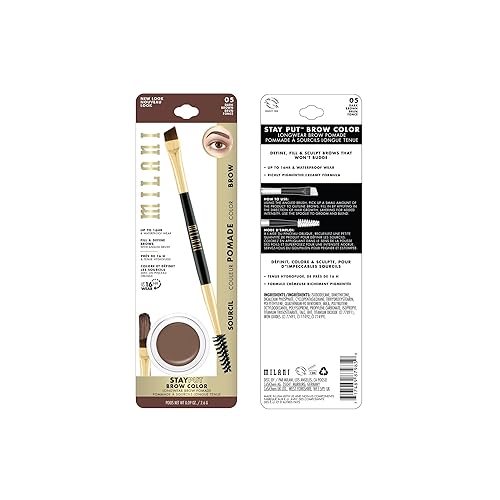 Milani Stay Put Brow Color - Dark Brown (0.09 oz) Vegan & Cruelty-Free Eyebrow Filler