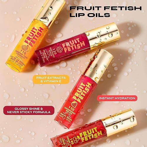Milani Fruit Fetish Lip Oil: Hydrating Lip Treatment with Vitamin E, Fruit Extracts, and Honey Fig