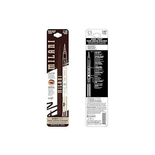 Milani Tank Liquid Eyeliner - No-Skip Waterproof Makeup Pen, Long Lasting & Smudgeproof - Brown 120