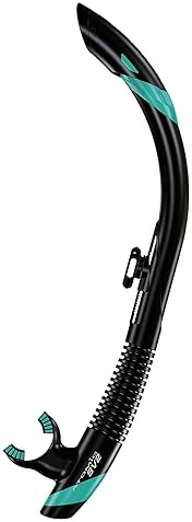 Atomic Aquatics SV2 Flex Snorkel in Black/Aqua Color - Top Quality Snorkeling Gear