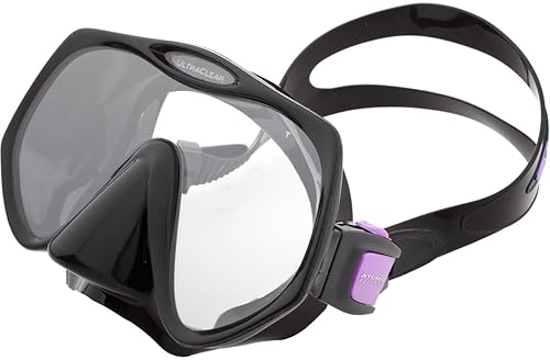 Atomic Aquatics Black and Purple Frameless Mask - Medium Fit