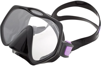 Atomic Aquatics Black and Purple Frameless Mask - Medium Fit