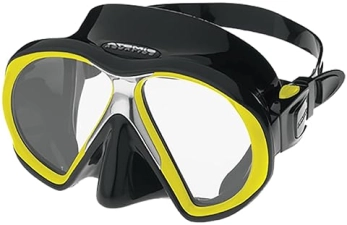 Atomic Aquatics Black and Yellow Subframe Mask - Medium Fit