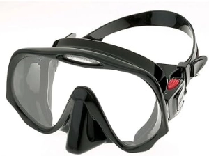 Atomic Aquatics Black Frameless Medium Fit Mask - Comfortable and Stylish Design