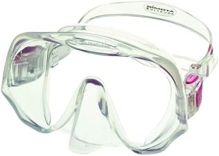 Atomic Aquatics Black and Pink Frameless Mask - Medium Fit