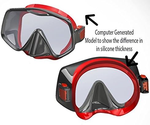 Atomic Aquatics Black and Pink Frameless Mask - Medium Fit
