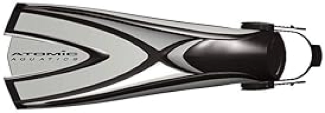 Atomic Aquatics X1 Bladefin for Powerful Scuba Diving & Snorkeling | Firm Short Blades | Easy Fit | Silver L